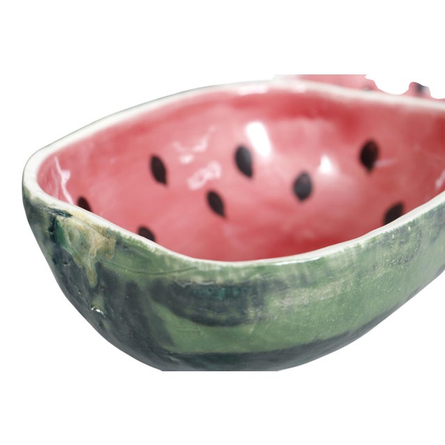 1980s Majolica Watermelon Bowls by Jan Pugh, Set of 5 For Sale In Tampa - Image 6 of 10