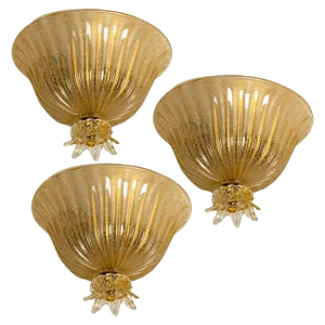 Flower Shaped Murano Glass Flush Mount from Barovier & Toso, Italy