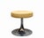 1970s Light Brown Faux Leather and Chrome-Plated Tulip Base Round Stool. Italy, 1970s For Sale - Image 5 of 8