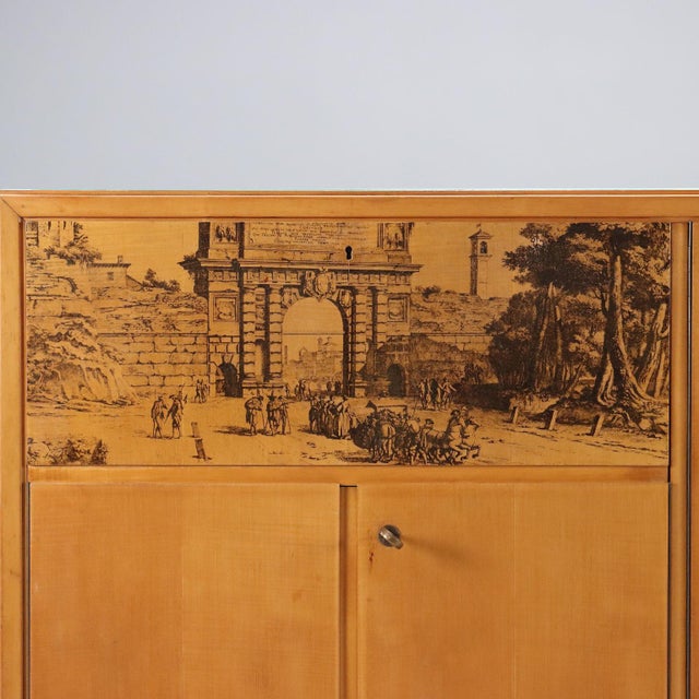 Vintage Sideboard in Maple Veneer, 1950s For Sale - Image 3 of 15