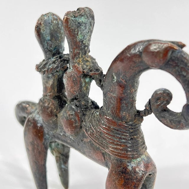 African Early 20th Century Ketoko Brass Horseman Chad For Sale - Image 3 of 6