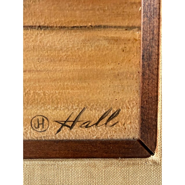 Unusual Southwestern painting on board by James C.Hall entitles "The Cracked Window". Done in New Mexico, 1971. Still life...