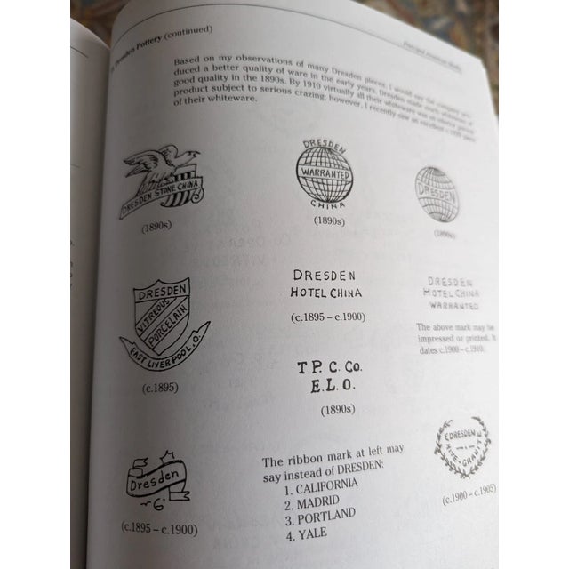 Large 1895 Antique Victorian Dresden Ironstone Creamware Pitcher -Rare Backstamp For Sale - Image 6 of 6