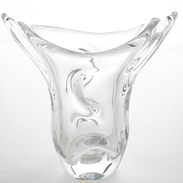 Contemporary Val St Lambert Mid-Century Modernist Crystal Vase, circa 1950 For Sale - Image 3 of 10