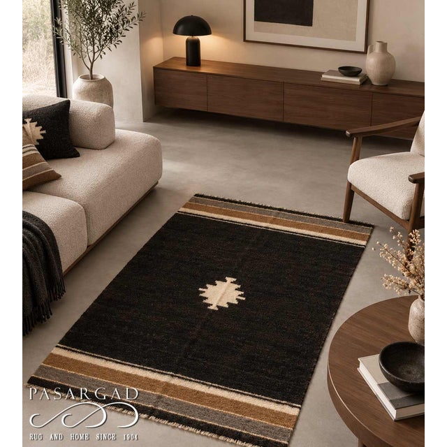 Pasargad DC Antique Mohair Wool Navajo Design Rug For Sale - Image 4 of 4