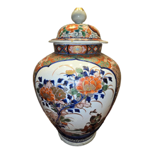 Japanese Verte Imari Covered Jar Circa 19th Century