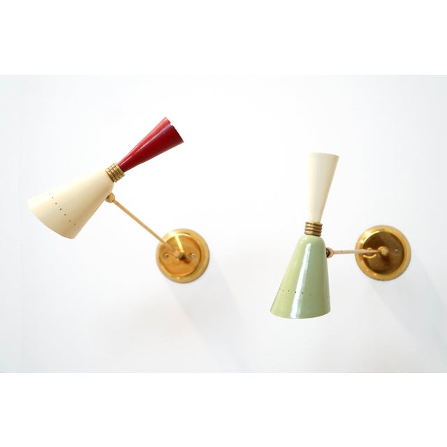 Vintage Italian Diabolo Wall Lamps, 1950s, Set of 2 For Sale - Image 12 of 12