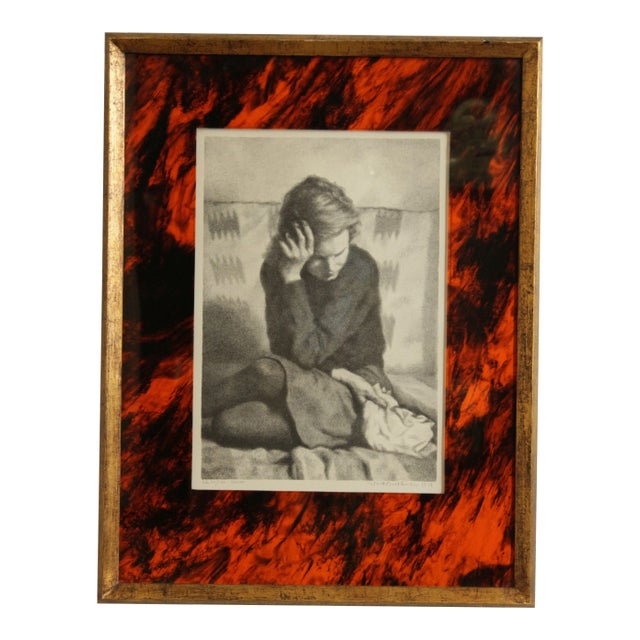 Jack Bookbinder Pencil Signed Lithograph of Seated Girl For Sale
