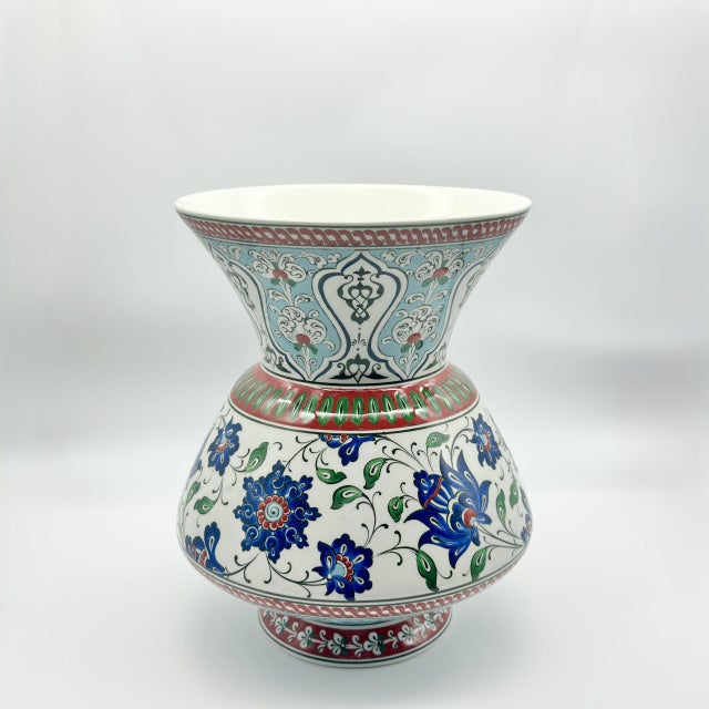 Ceramic Handmade Ceramic “King” Vase (30cm) – Royal Footed Urn with Turquoise Accents – Majestic Centerpiece For Sale - Image 7 of 8