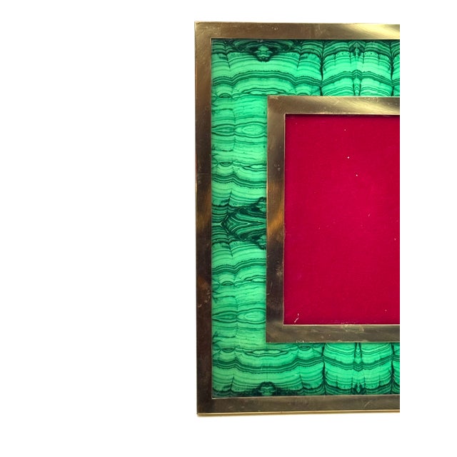 Mid-Century Faux Malachite Picture Frame, Italy, 1970s For Sale - Image 9 of 12