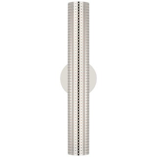 Kelly Wearstler for Visual Comfort Signature Precision 18" Bullet Sconce in Polished Nickel with White Glass For Sale