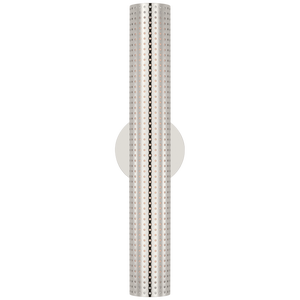 Kelly Wearstler for Visual Comfort Signature Precision 18" Bullet Sconce in Polished Nickel with White Glass