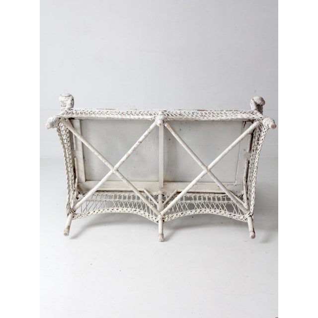 Antique Early 20th Century White Wicker Loveseat For Sale - Image 13 of 15