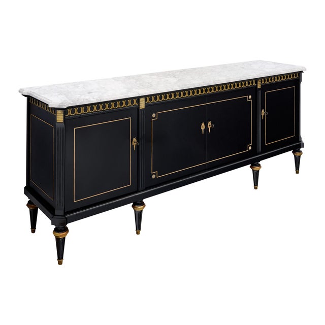 Grande Louis XVI Ebonized Buffet, French Antique, Circa 1920 For Sale - Image 9 of 9