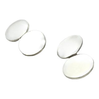Late 20th Century Tiffany & Co Estate Cufflinks Silver, A Pair For Sale