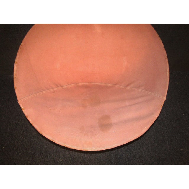 Peach 1960s Vintage Modern Style Canvas Lounge Chair For Sale - Image 8 of 10