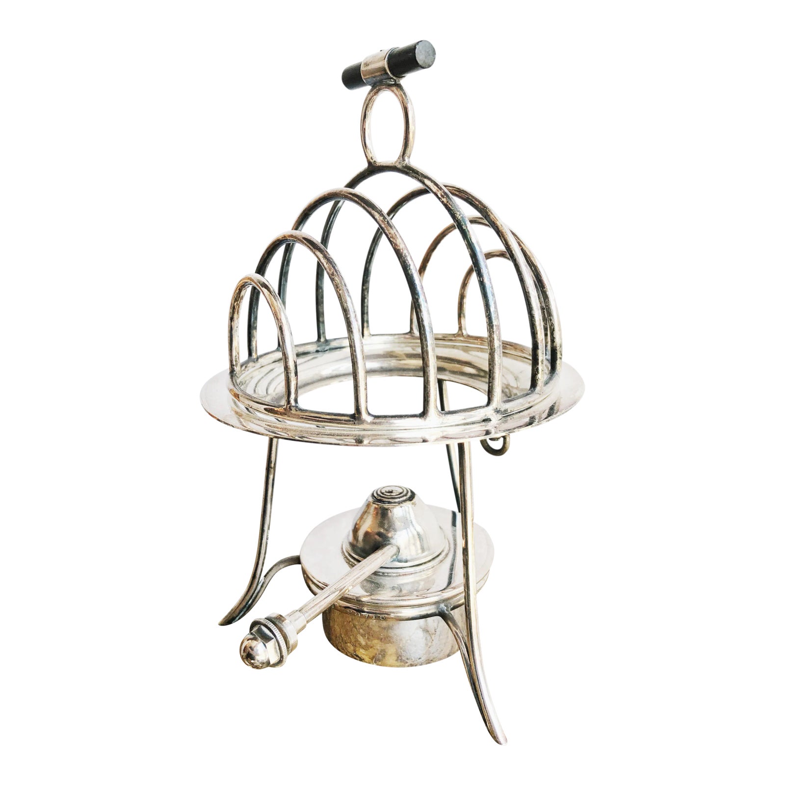 Antique Asprey Silver Plated Toast Rack With Oil Burner | Chairish