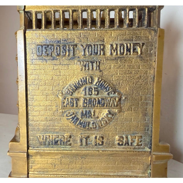 Metal Rare Antique J. & E. Stevens Cast Iron Jarmulowsky Banking House Still Coin Bank For Sale - Image 7 of 14