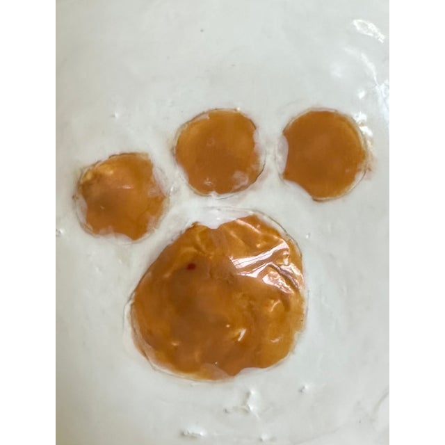 Vintage Signed Ceramic Bowl With Dog Paw Design For Sale - Image 12 of 14