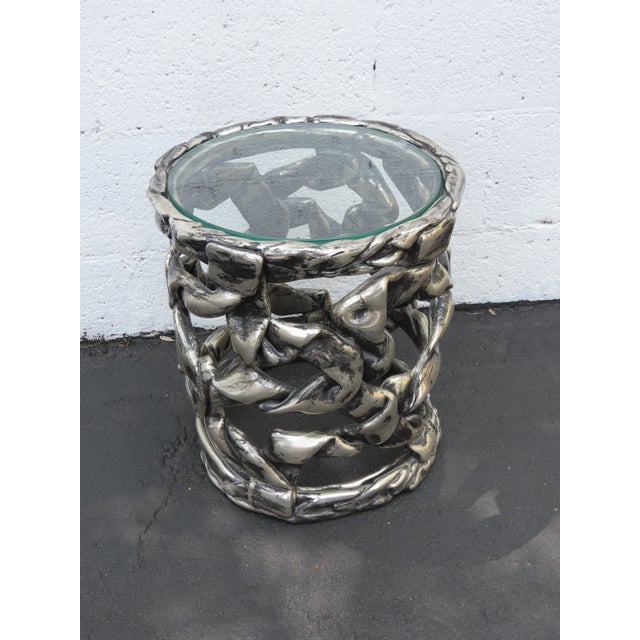 Tony Duquette Style Taffy Mid Century Modern Side End Lamp Table 6424 For Sale - Image 16 of 16