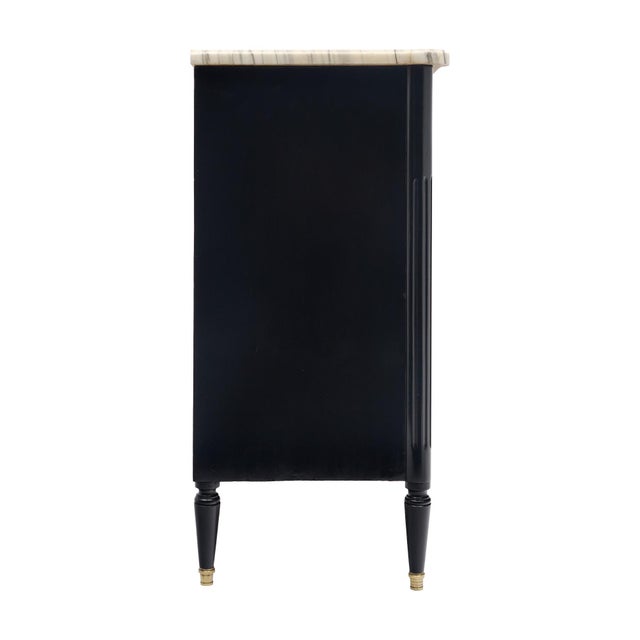 Black Classic Louis XVI Style Chest, Antique French, Ebonized, 1920s For Sale - Image 8 of 9
