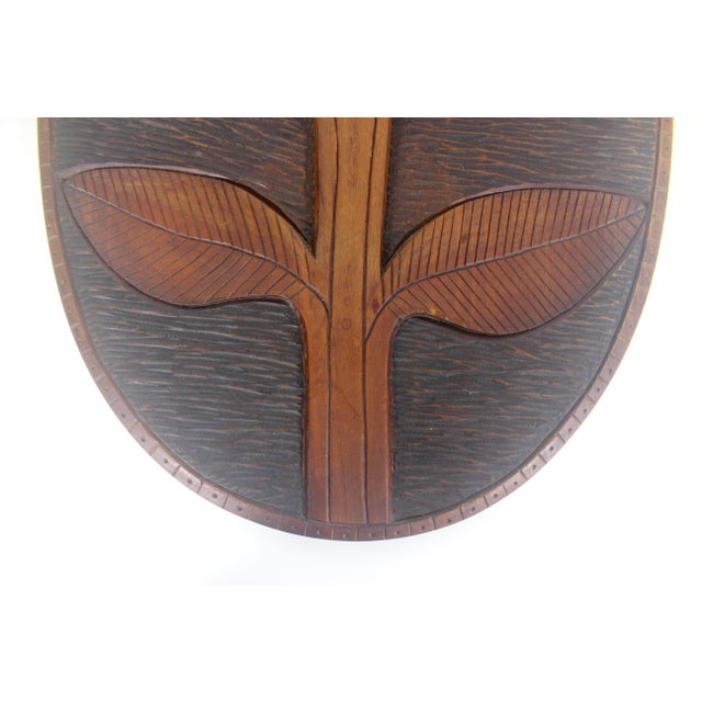 Mid Century Hand Carved Wood Wall Art For Sale - Image 6 of 10