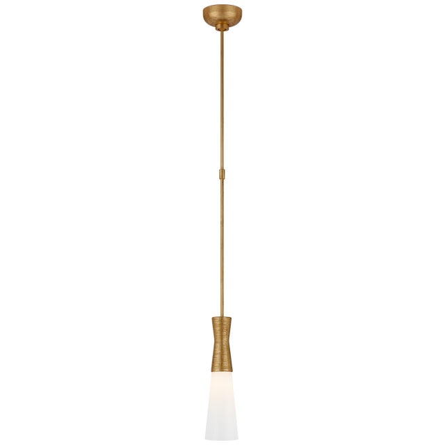 Utopia Small Pendant in Gild with White Glass Designer: Kelly Wearstler Fixture Height: 14.25" Min. Custom Height: 20" O/A...
