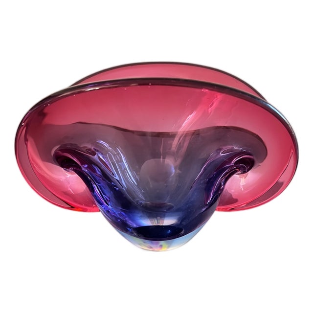 Purple and Blue Murano Glass Confetti Bowl or Ashtray, 1950s For Sale