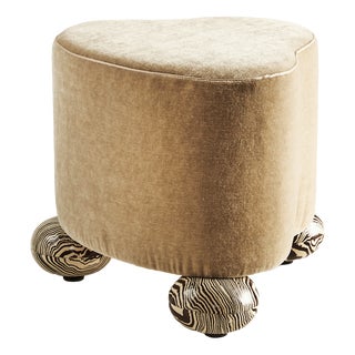 Wool and Ceramic Cirrus Ottoman by Henry Holland Studio For Sale