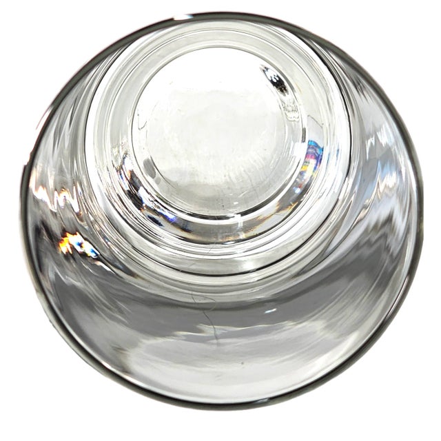 Glass Mercury Coated Collins Glasses Footed High Ball Tumblers Silver 5.875" For Sale - Image 7 of 7