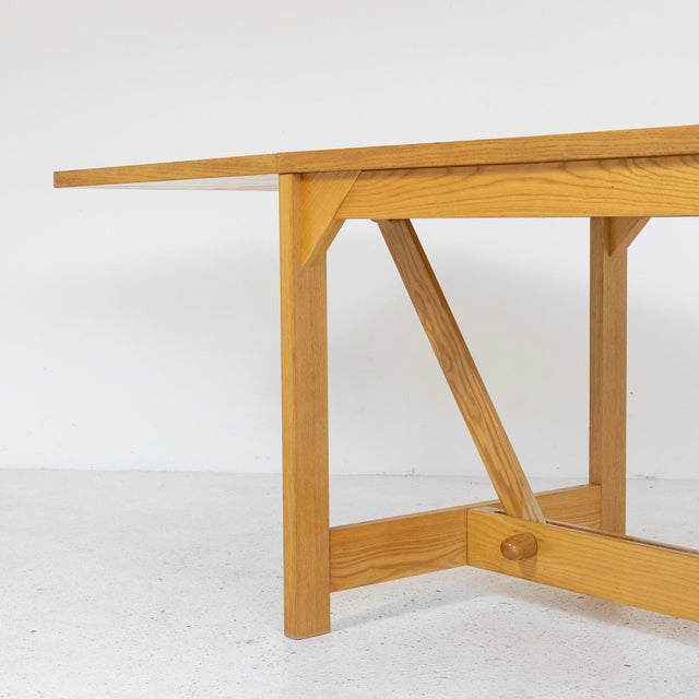 Italian Extendable Ash Wood Table, 1960s For Sale - Image 3 of 9