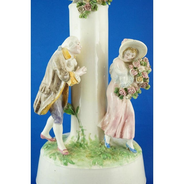 Antique Italian Ceramic Vase with Figurines, 1800s For Sale - Image 9 of 18