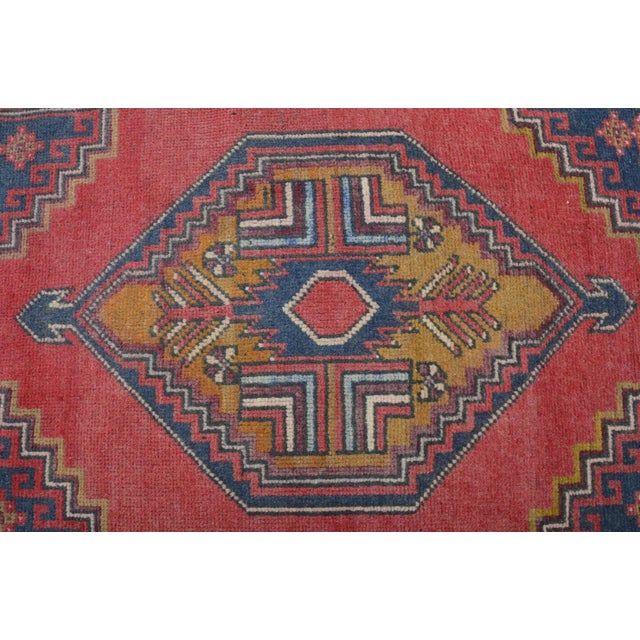 Textile Red Turkish Wool Oushak Nomadic Natural Rug For Sale - Image 7 of 11