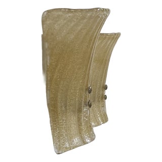 Vintage Wall Sconces in Pressed Molded Murano Glass, Italy, 1980, Set of 2 For Sale
