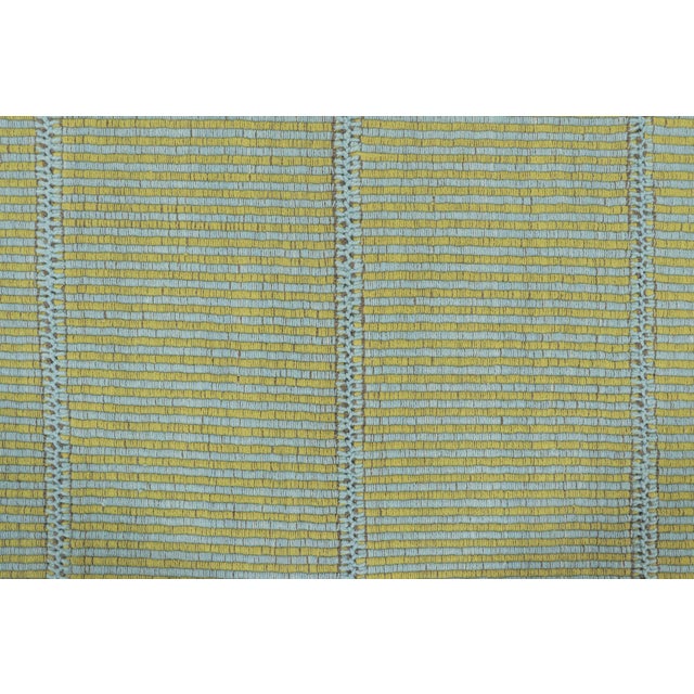 Contemporary Rug & Kilim’s Custom Contemporary Rez Kilim in Green and Blue Stripes For Sale - Image 3 of 7