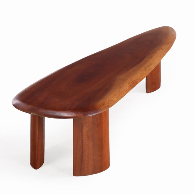 A French Sculptural Freeform Mahogany Coffee Table, C. 1975. For Sale - Image 4 of 7
