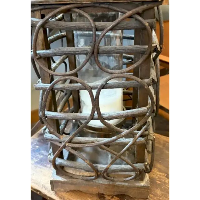 Mid Century Hand Created Adirondack Style Wood Candle Holder For Sale - Image 4 of 5