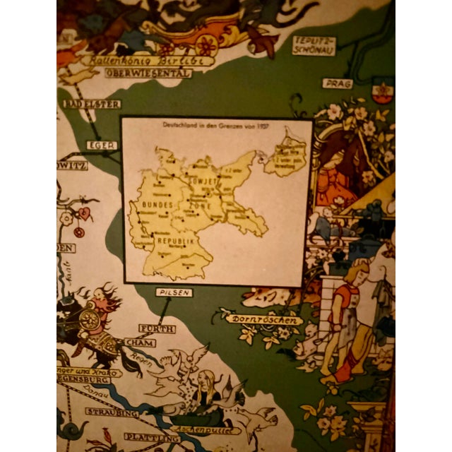 1950s 1950s Vintage Deutschen Bundesbahn Marcheland (Fairytale Land) Map of German Fairy Tale Locations For Sale - Image 5 of 8