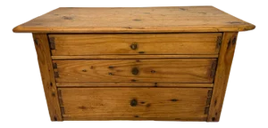 Small Pine Craft Storage Box or Trunk with Drawers, 1950s