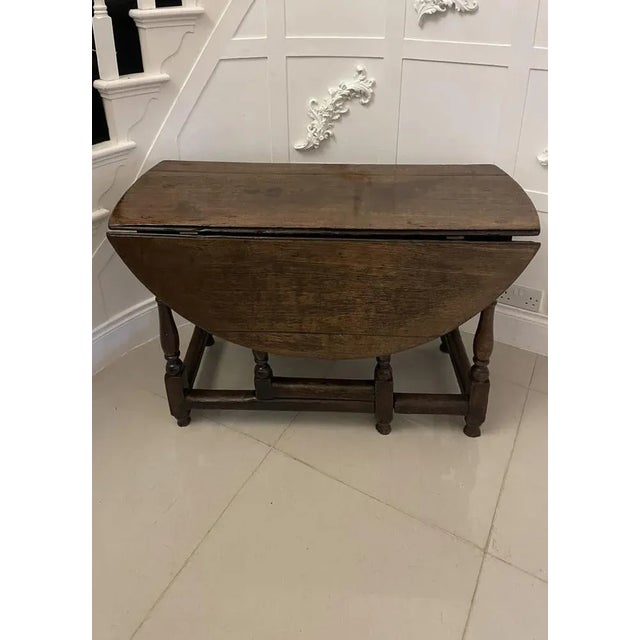 18th Century Antique Oak Drop Leaf Dining Table, 1780s For Sale - Image 11 of 11