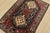 An authentic vintage tribal Yalameh rug hand-knotted with fine wool and natural dyes. This nomadic rug features geometric...