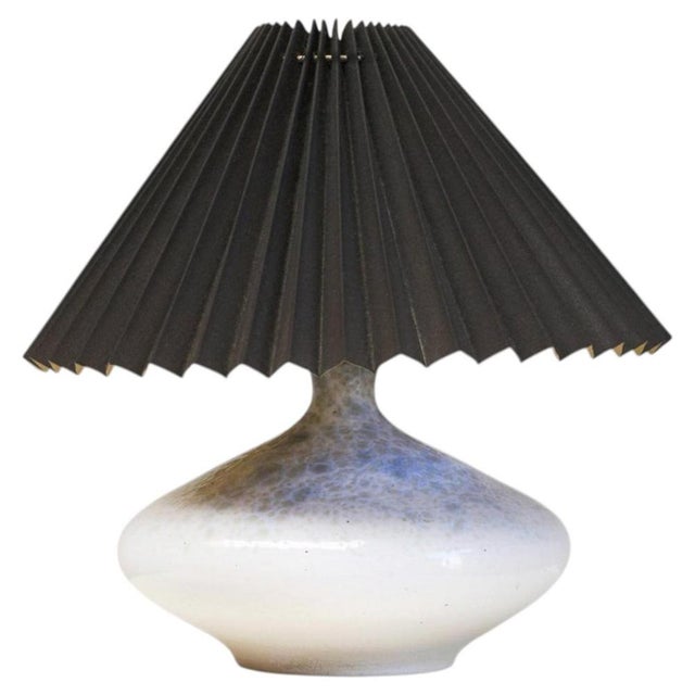Mid-Century Modern Studio Pottery Table Lamp with Plissé Shade, 1950s For Sale - Image 11 of 11