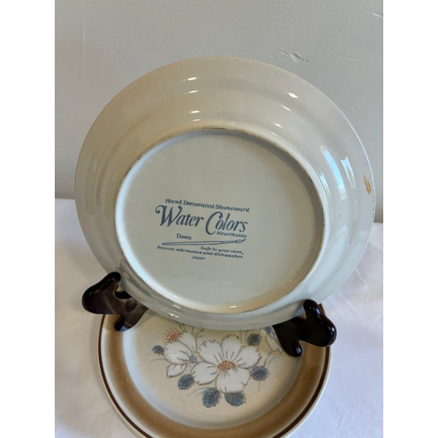 Mid 20th Century Hearthside Water Colors Japanese Stoneware Salad Plates, Set of 4 For Sale - Image 9 of 9