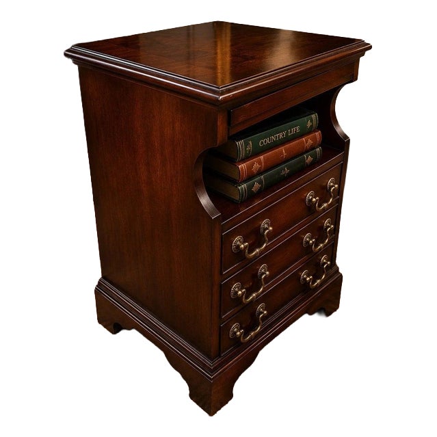 Mahogany Bedside Cabinet with Pull-Out Writing Slide and Cupboard ...