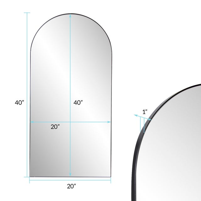 Van Buren Brushed Black Arched Mirror For Sale In Chicago - Image 6 of 8