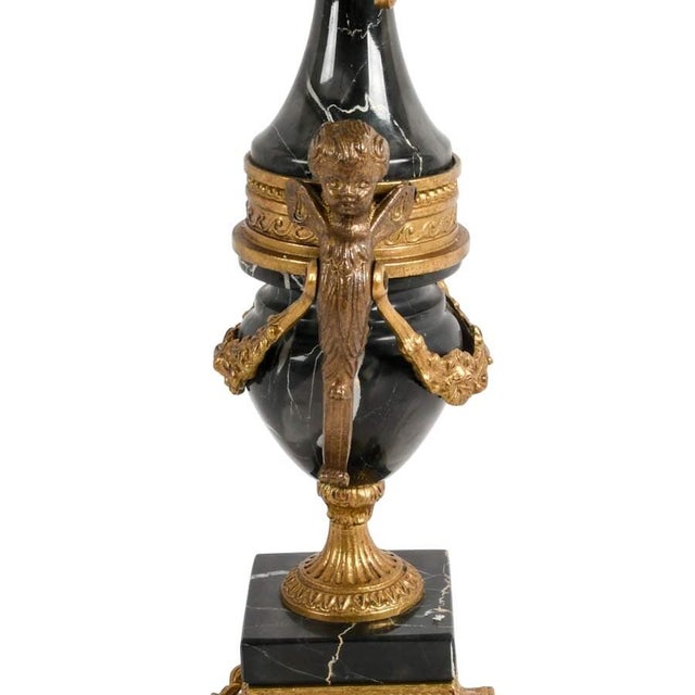 Imperial Italian Brevettato Gilt Bronze Mantel Clock Garniture Set With Candelabra For Sale - Image 11 of 13