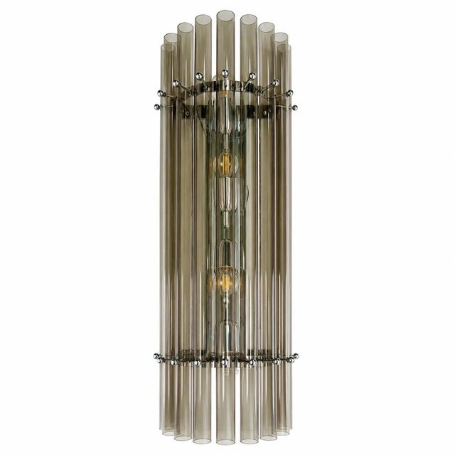 Early 21st Century Smoked-Fumè Glass Pipes Wall Sconces by Simoeng for Simoeng, Set of 2 For Sale - Image 5 of 8
