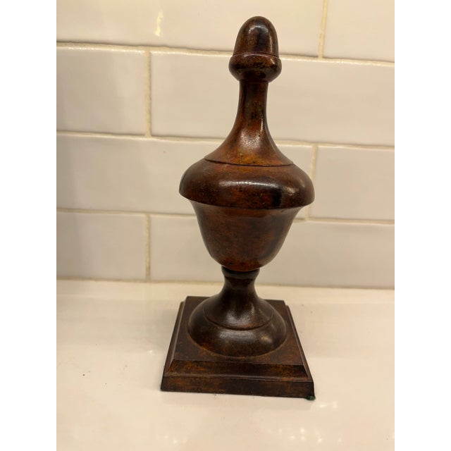 Traditional Vintage Heavy Bronze Cast Iron Finial Door Stop / Book End / Decorative Piece For Sale - Image 3 of 6