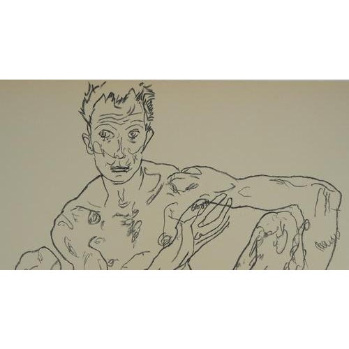 After Egon Schiele, Nude Self-Portrait, Lithograph For Sale - Image 4 of 7