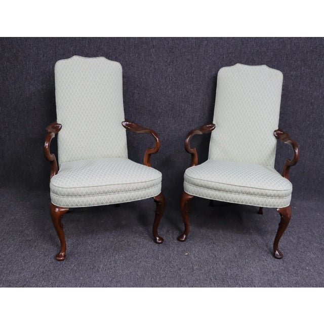 Queen Anne Cherry Shepherd Crook Arm Chairs - a Pair For Sale - Image 12 of 12